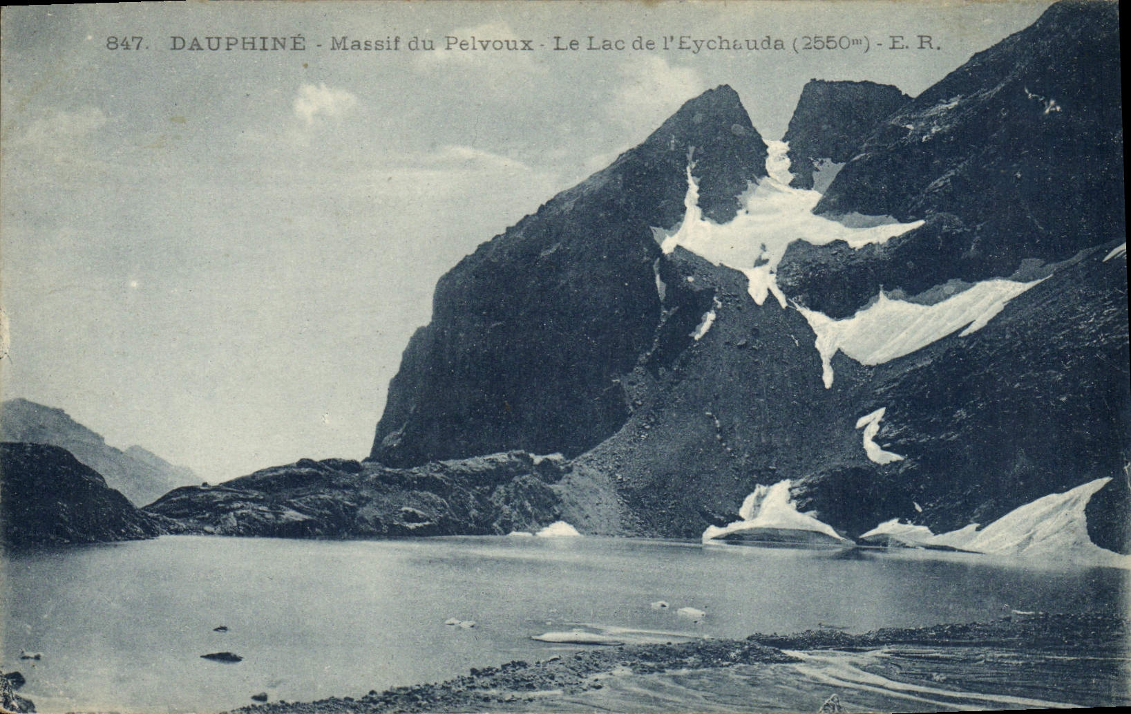 Dauphiné - Massif du Pelvoux - Le Lac de l'Eychauda (2550m) - E.R. - n°847