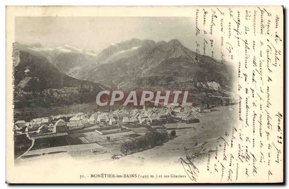 Monétier-les-Bains (1493 m) et ses Glaciers — éditeur Jean-Pou-Chauvard, série 31