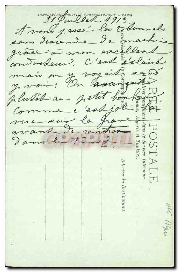 Le Dauphiné — La Grave — Entrée du Tunnel et le Pont de Maurienne — LL. — N° 726 — Verso