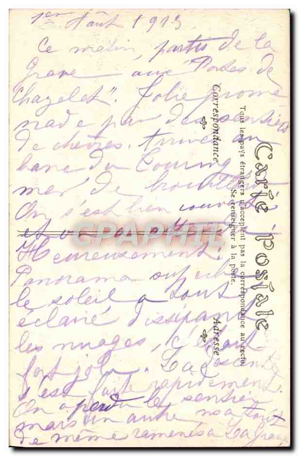 CPA La Grave La Meije et le Village Du Chazelet — Rückseite