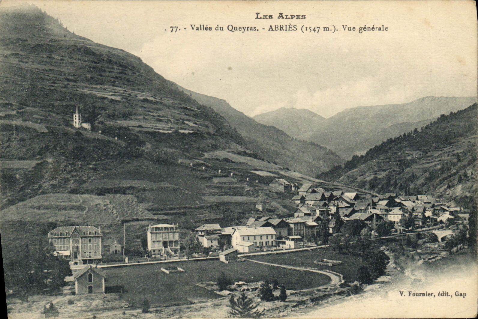 Abriès (1547 m.) — Vallée du Queyras — Vue générale — V. Fournier, édit., Gap