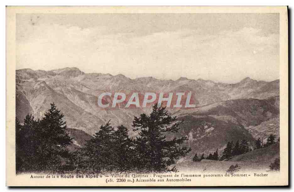 Tal des Queyras — Fragment des riesigen Panoramas des Gipfels — Bucher (Höhe 2260 m.) — Zugänglich für Automobile