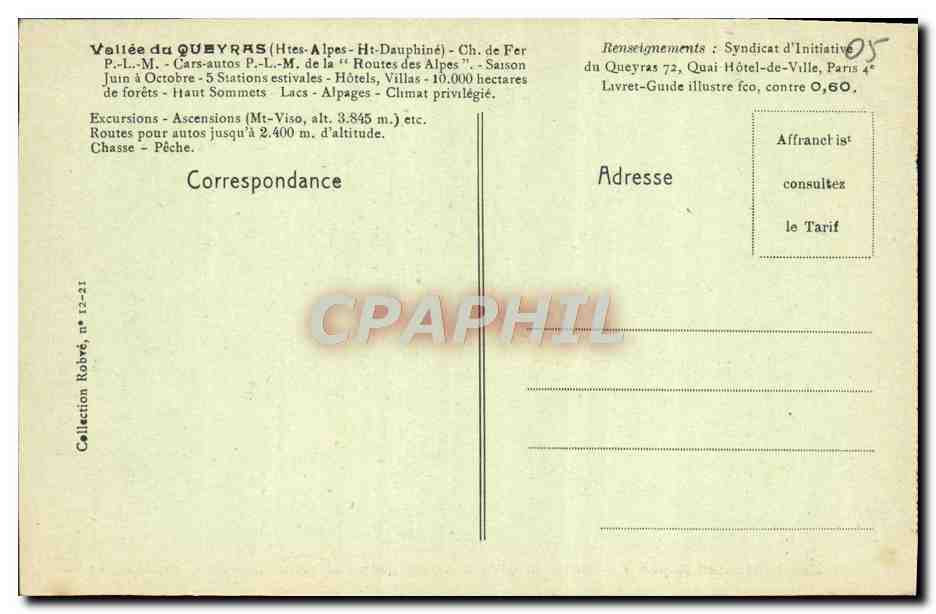 CPA La Route Des Alpes Vallee Du Queyras Pres Fleuris Au Printemps — Rückseite