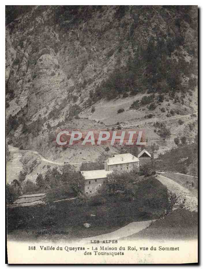 Vallée du Queyras - La Maison du Roi, vue du Sommet des Tourniquets — V. Pourret, série 368
