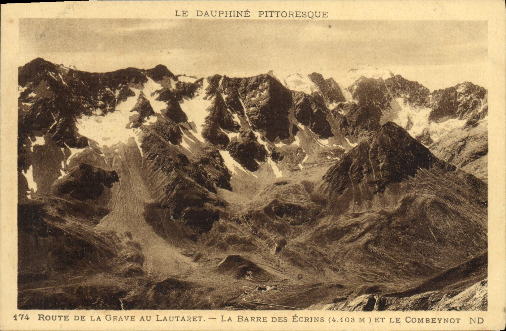 Pittoreisches Dauphiné — Route von La Grave nach Lautaret, La Barre des Écrins (4.103 m) und Le Combeynot — n° 174