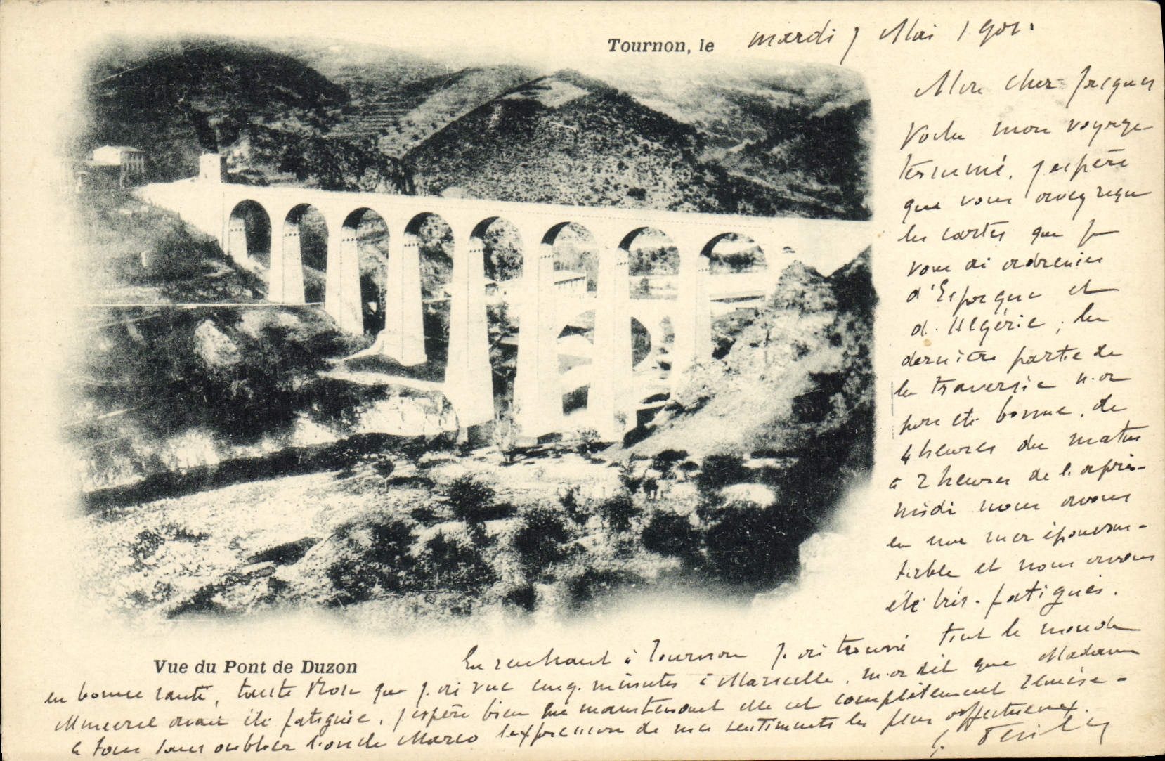 CPA Tournon Le Vue Du Pont De Duzon