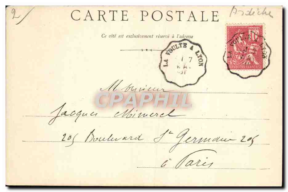 CPA Tournon Le Vue Du Pont De Duzon — Rückseite