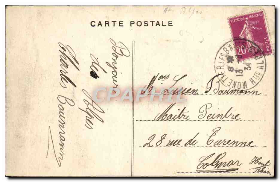 Briançon (1.321 m.) — Vue prise de la Route du Lautaret — Les Alpes, n° 374 — Verso