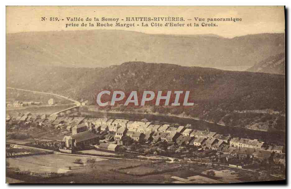 CPA Vallee De La Semoy Hautes Rivieres Vur Panoramique Prise de la route Margot La cote d'enfer et la croix 
