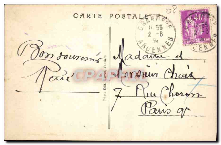 CPA Grandpre Entree en Venant de Verdun — Rückseite