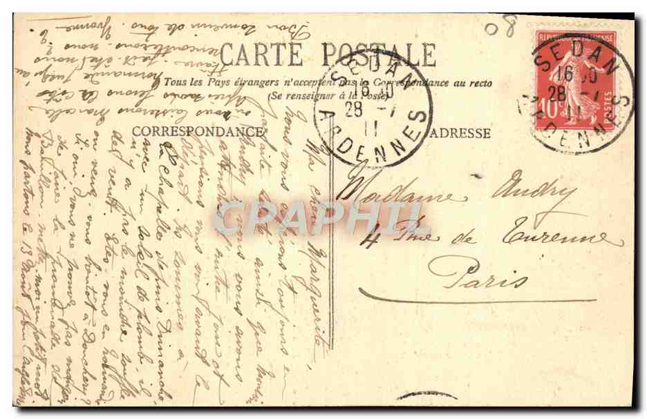 Château des Amerois — Façade principale — Suzanne Pierson, éditeur, Sedan — Rückseite