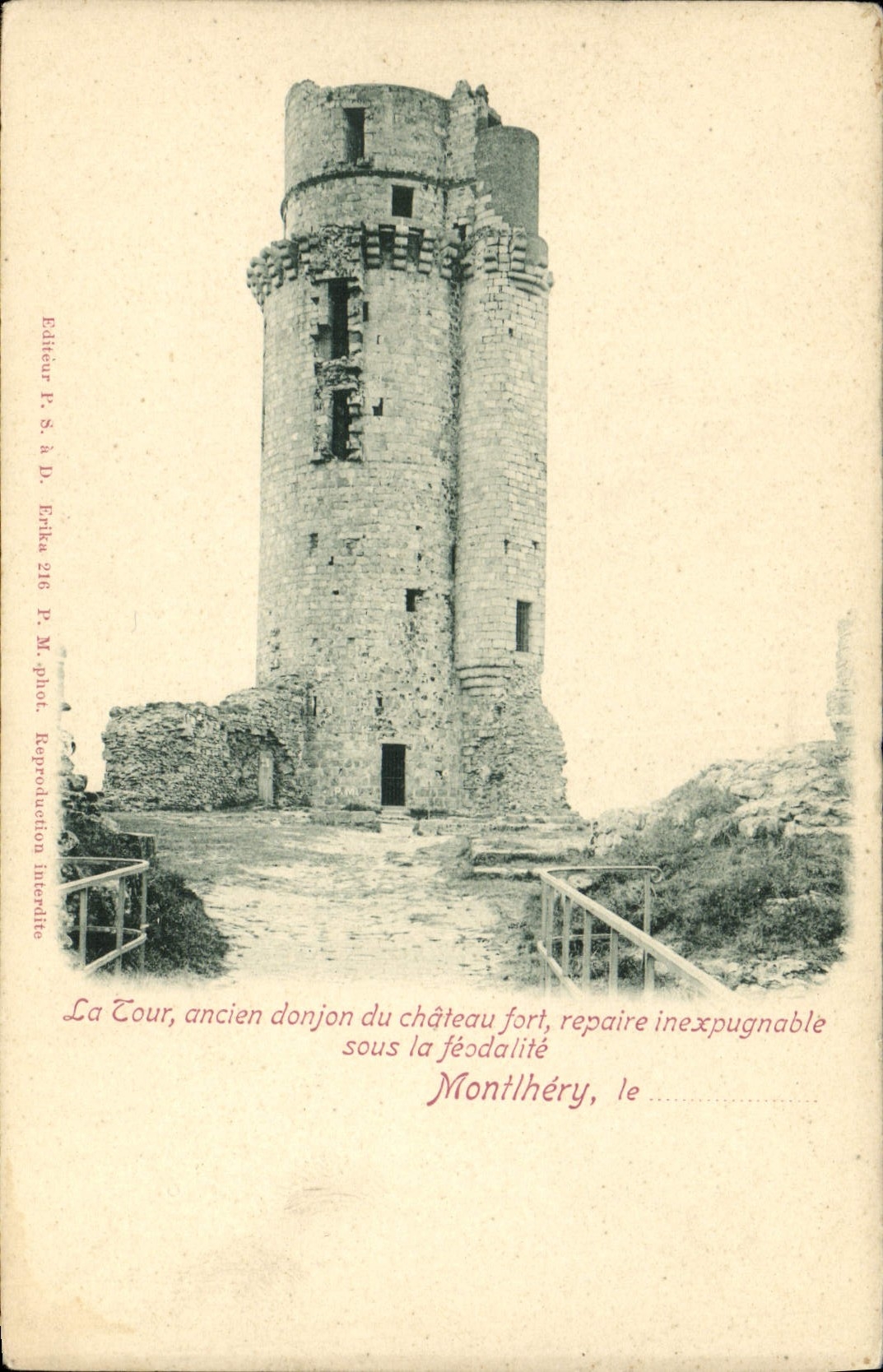 The Tower, former keep of the fortress castle of Montlhéry — publisher P. S. à D. — no. 216