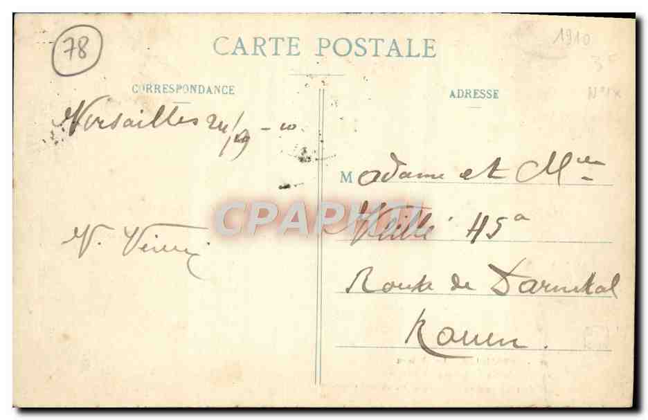 CPA Versailles Le Chateau Grand Tranon Salon Des Glaces — Verso