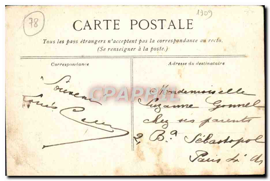 CPA Parc De Versailles Bassin De Latone — Verso