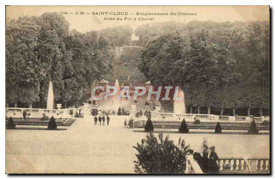 CPA Saint Cloud Emplacement Du Chateau Allee Du Fer a cheval