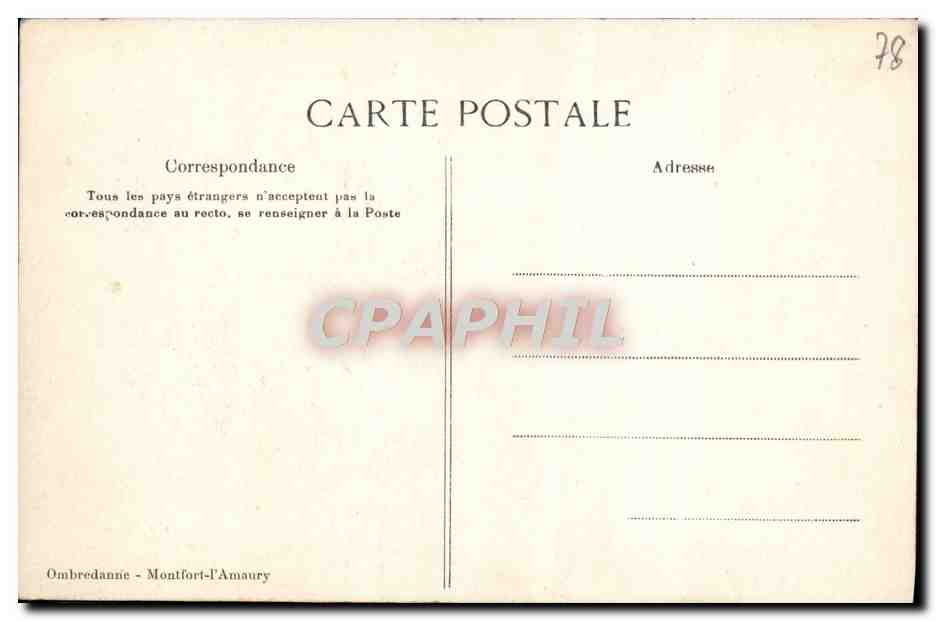 Souvenir de Montfort-l'Amaury — collage de vues locales — Ombredanne — Verso