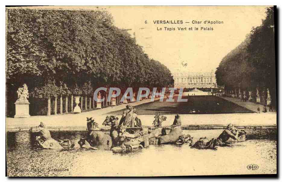 CPA Versailles Char d'apollon Le Tapis vert et le palais