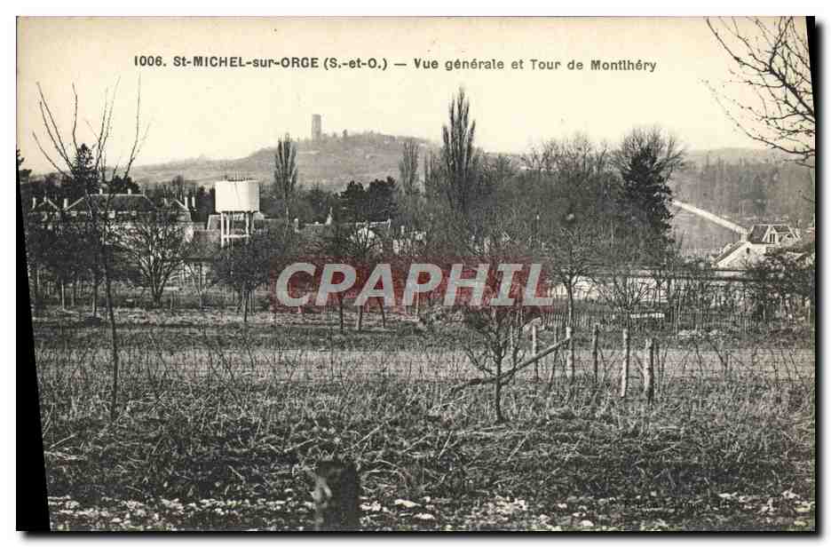 CPA Saint Michel Sur Orge Vue Generale Et Tour De Montlhery