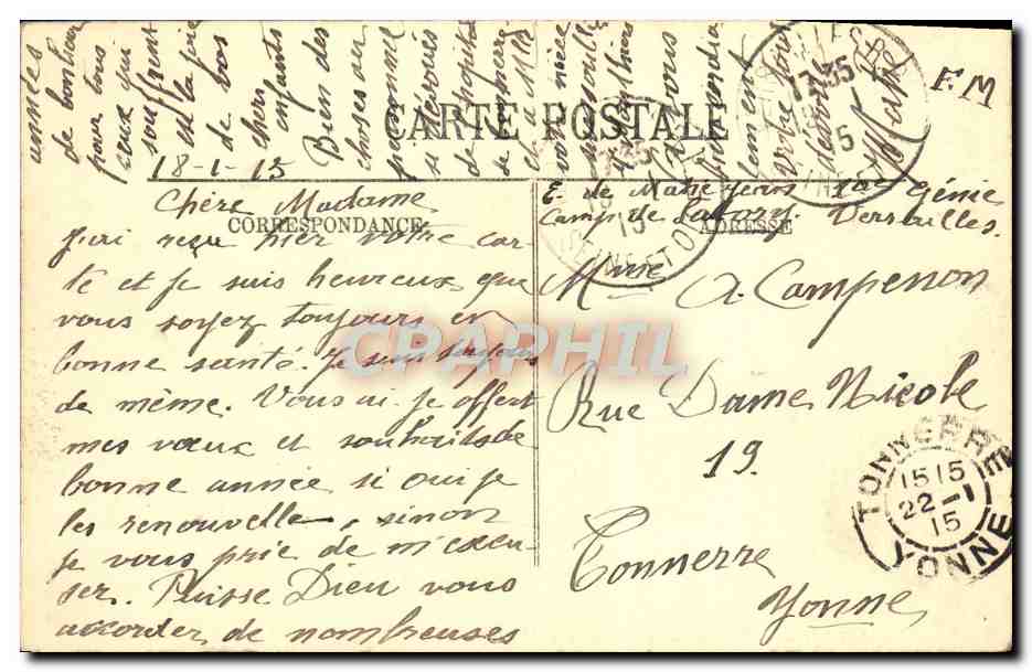 CPA Versailles Le Hameau de Marie Antoinette Le Moulin — Verso