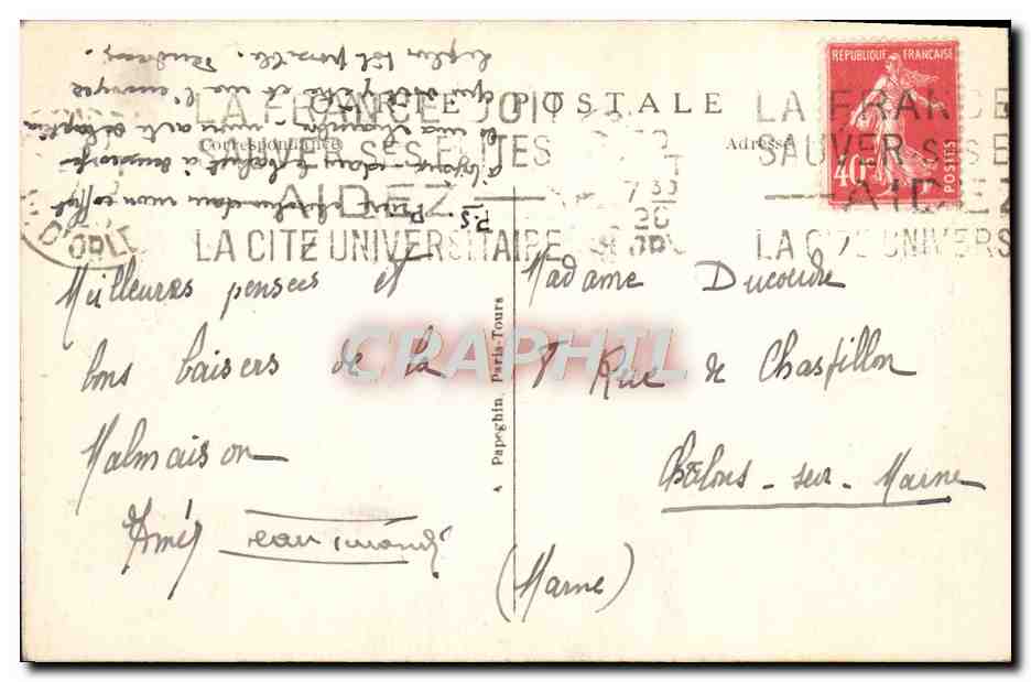 CPA Malmaison Le Chambre de l'lmperatrice Josephine Napoleon  — Rückseite