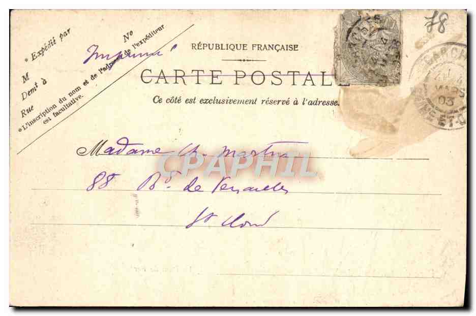 CPA Parc du Chateau de Villeneuve l'Etang  — Rückseite
