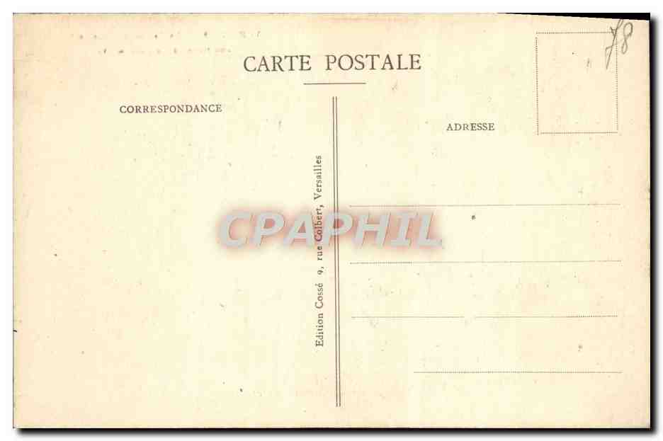 Versailles - Le Bassin des Rocailles — Édition Cosad, rue Calbert, Versailles — Verso