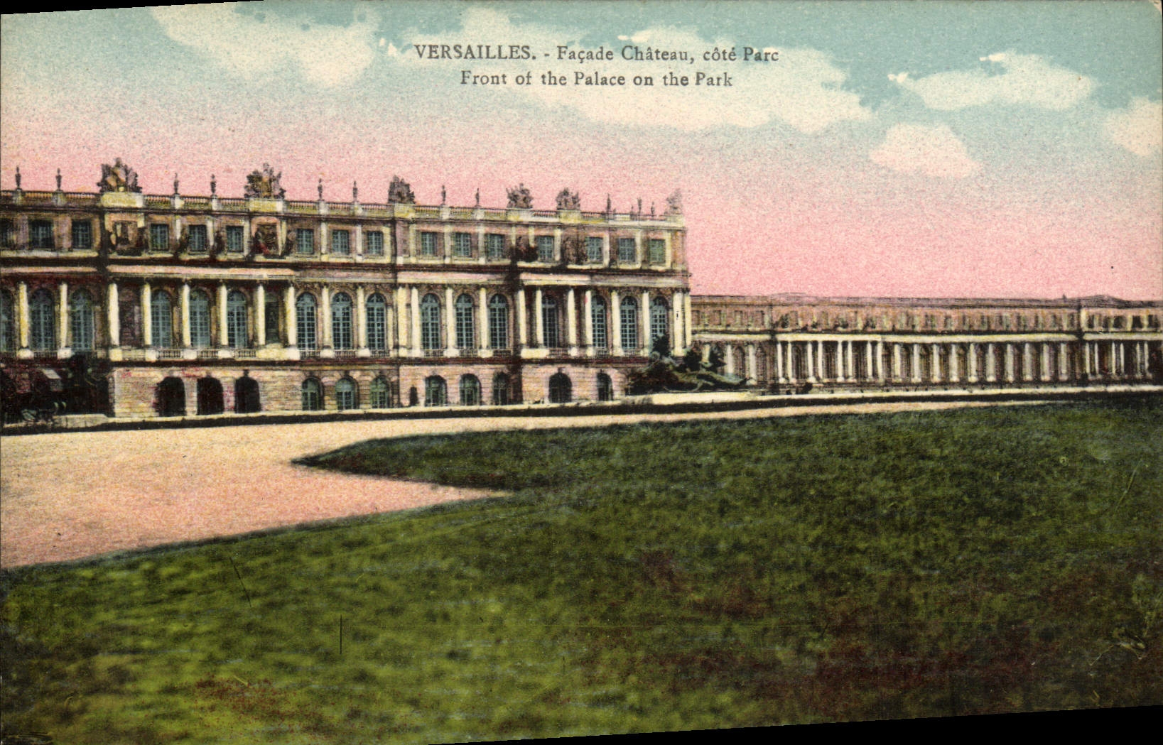 CPA Versailles Facade Chateau cote Parc 