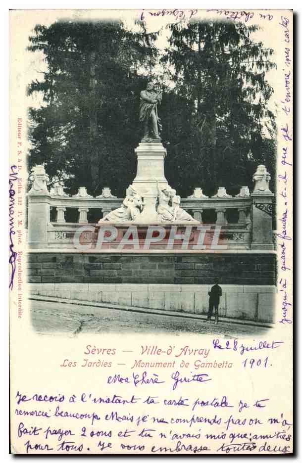 Sèvres — Ville-d'Avray — Les Jardies — Monument de Gambetta — éditeur P. S. A. D. R. photo