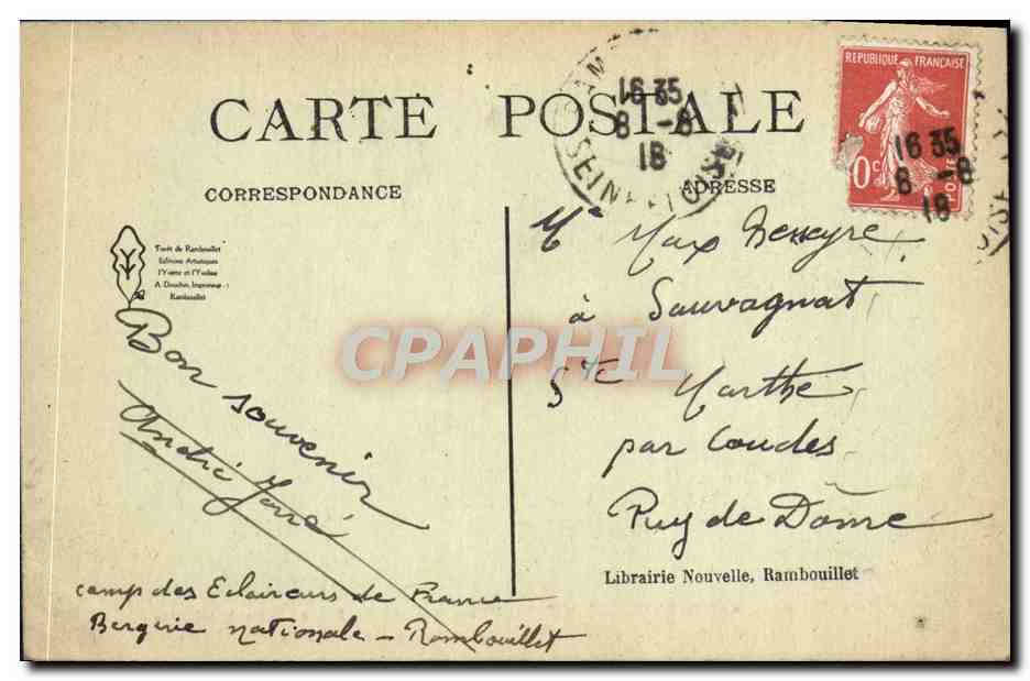 Parc National de RAMBOUILLET — L'Ermitage de la Reine Marie-Antoinette — Verso