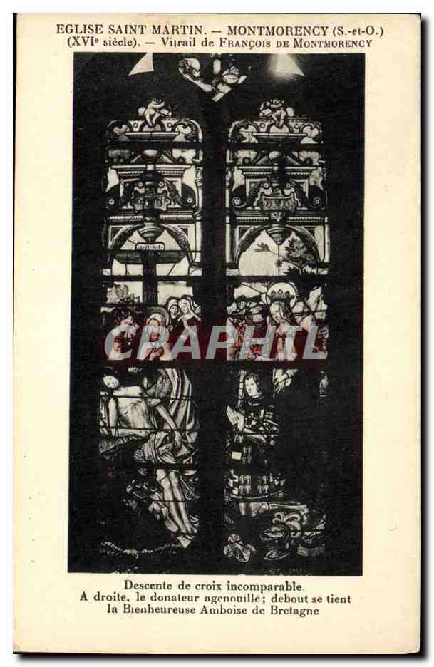 CPA Montmorency Eglise Saint Martin Vitrail de Francois de Montmorency