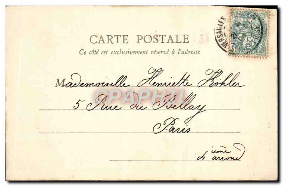CPA Versailles Grand Trianon Salon de la Reine — Verso