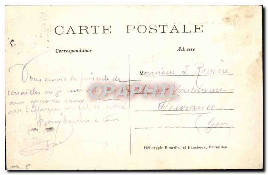 CPA Versailles Les Parterres D'Eau — Verso