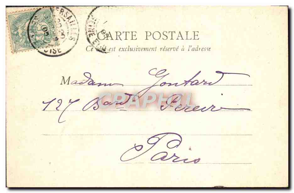 CPA Versailles La Nymphe a la Coquille — Verso