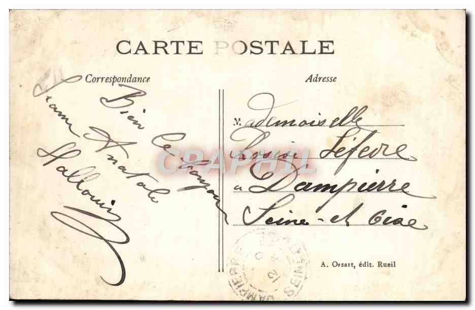 CPA Chateau de la Malmaison Le Temple de L'Amour — Rückseite