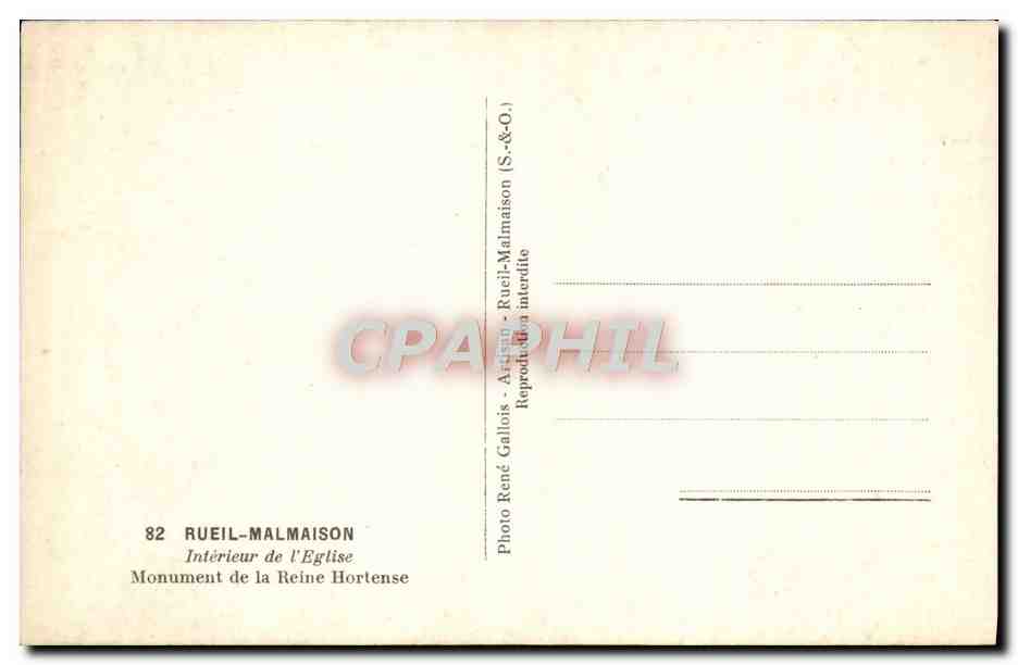CPA Malmaison A la reine Hortense Napoleon 1er — Rückseite