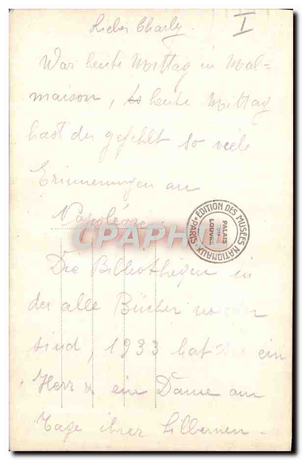 CPA Malmaison Le Chateau et le Parc au Temps de Napoleon 1er — Verso
