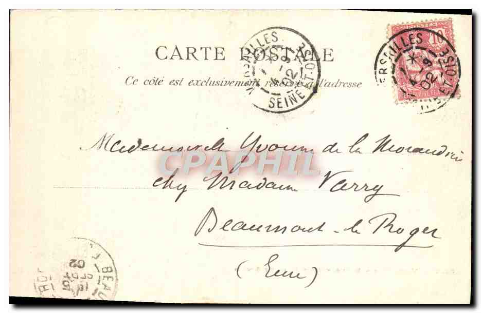 CPA Versailles Berceau d'Apollon La grotte — Verso