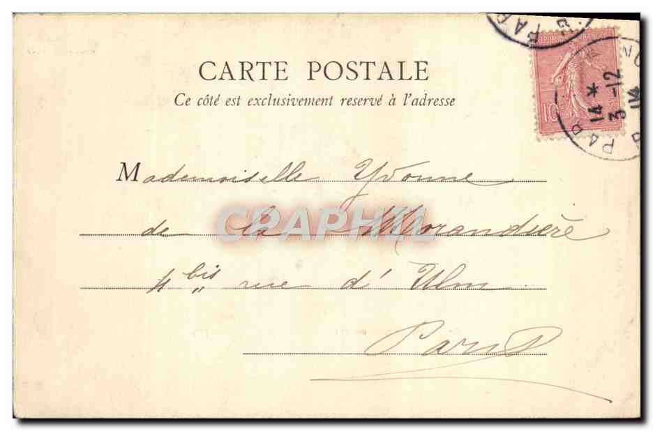 CPA Versailles Le palais — Rückseite