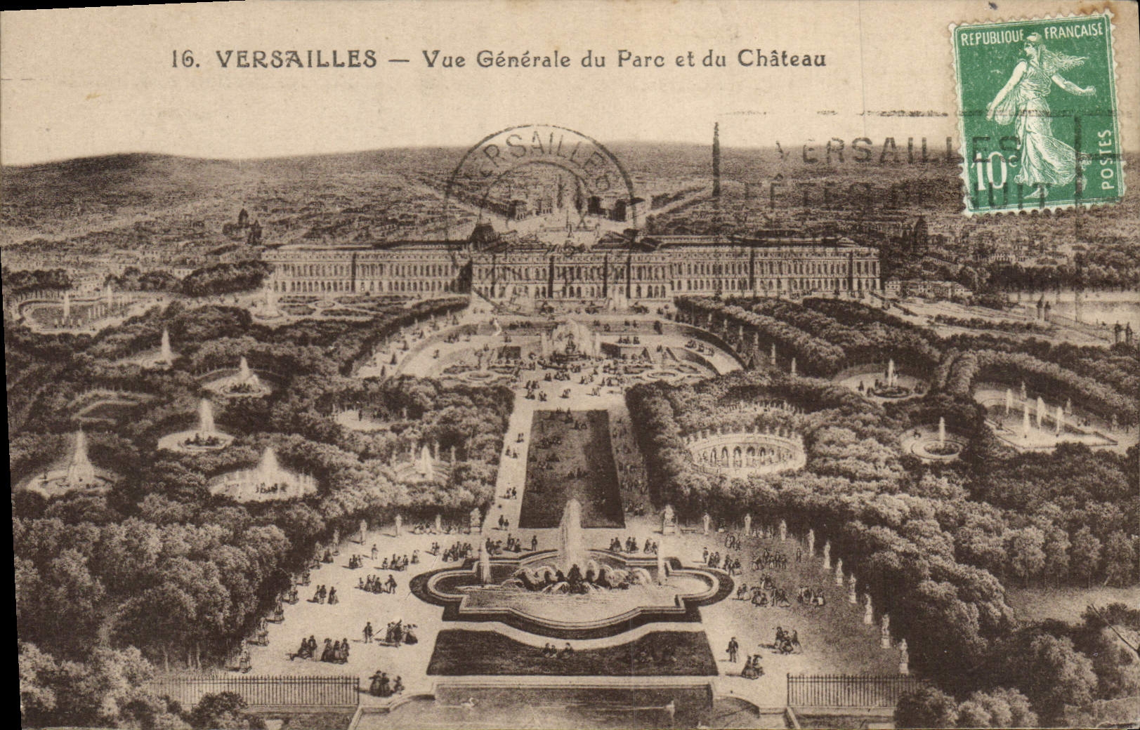 CPA Versailles Vue Generale du Parc et du Chateau