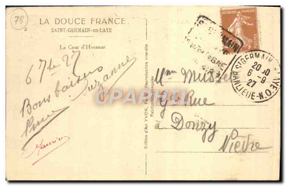 Cour d'Honneur du Château de Versailles — Édition d'Art Yvon, n°78 — Reverso