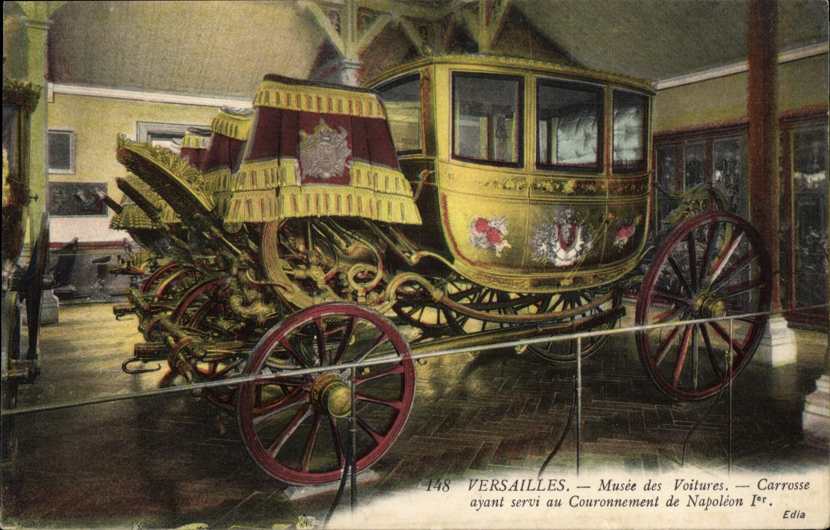 CPA Versailles Musee des Voitures Carrosse ayant servie au couronnement de Napoleon 1er