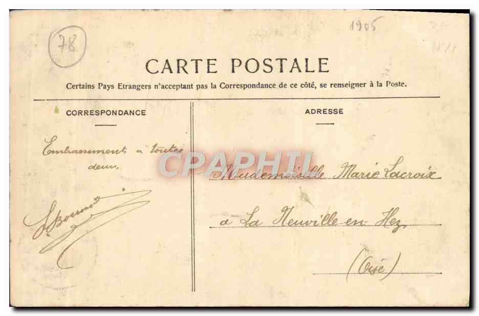 CPA Versailles La maison du Garde et le Colombier  — Verso