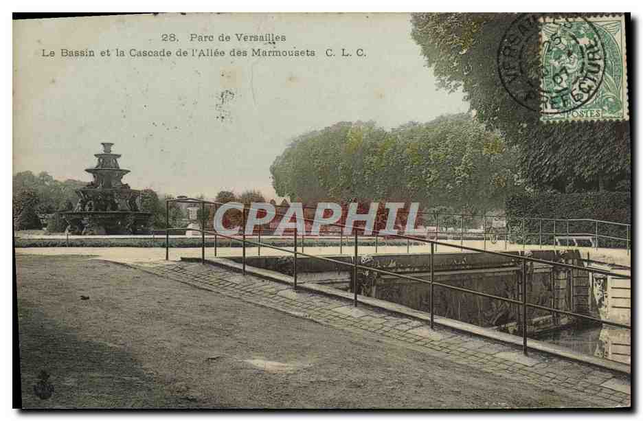 Parc de Versailles — Le Bassin et la Cascade de l'Allée des Marmousets — C. L. C.