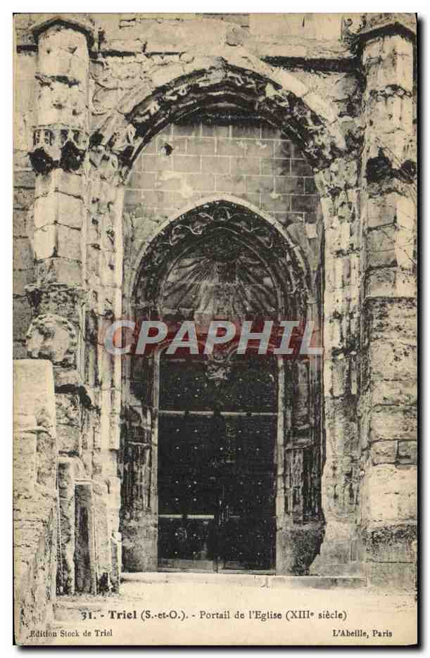 CPA Triel Portail de L'Eglise 