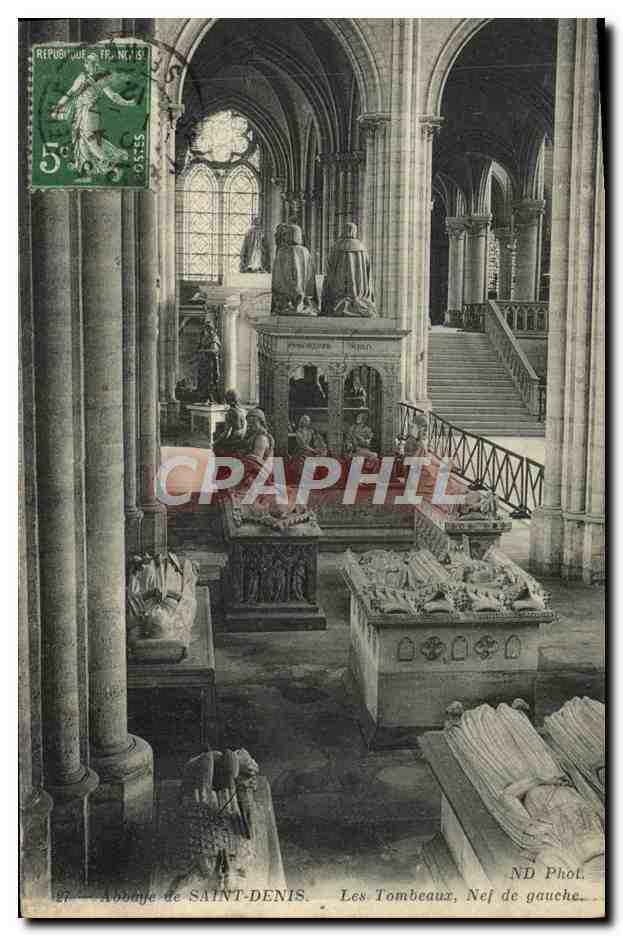 CPA Abbaye de Saint Denis Les tombeaux Nef de gauceh 