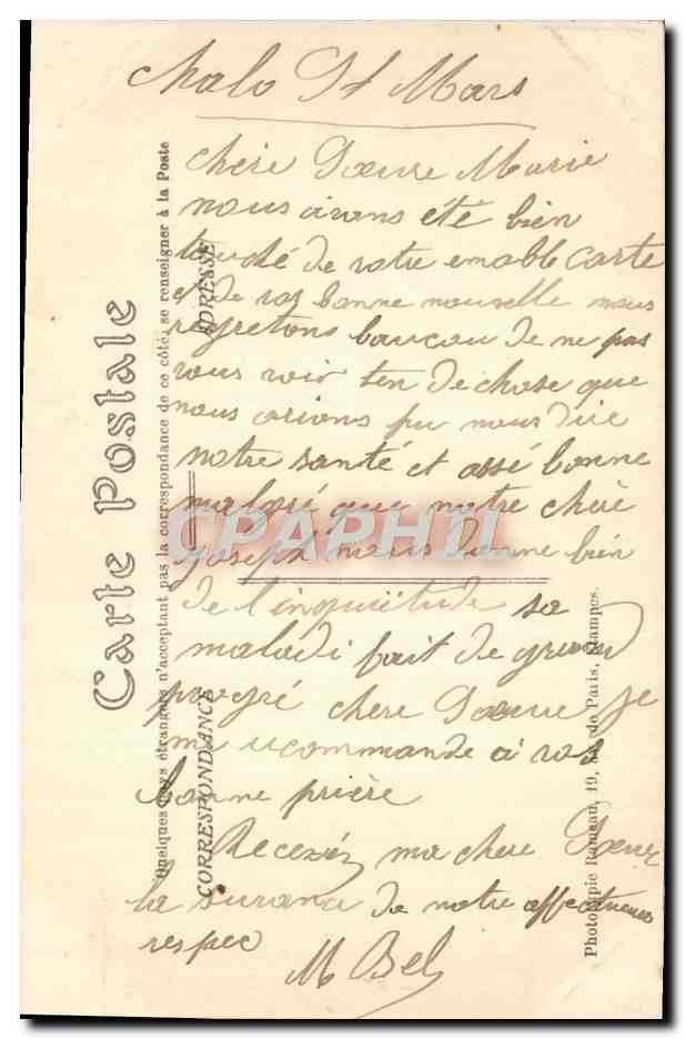 Chalo-St-Mars — Le Presbytère actuel vu du Jardin — Phototypie de Paris — Rückseite
