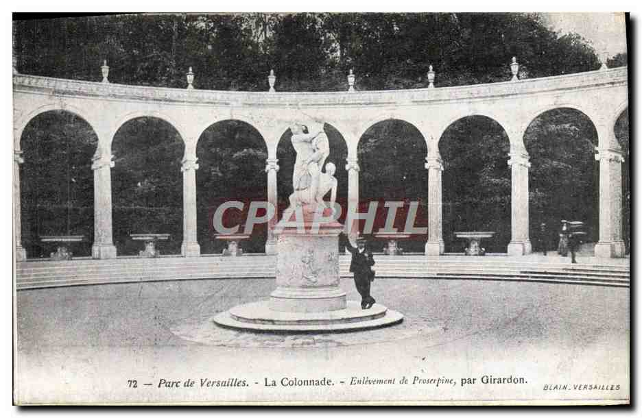 CPA Parc de Versailles La Colonnade Enlevement de Proserpine par Girardon