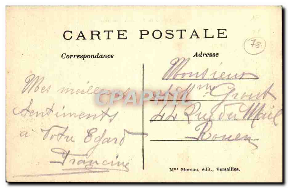 CPA Facade du Palais de Versailles  — Verso
