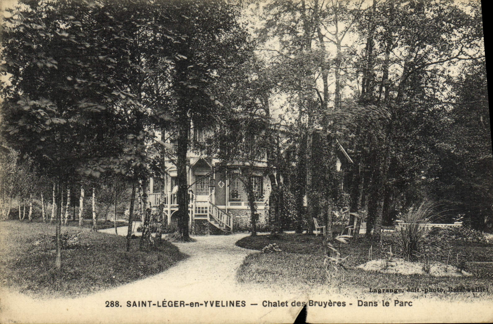 Vintage Postcard Saint Leger en Yvelines Chateau des Bruyeres Dans le Parc