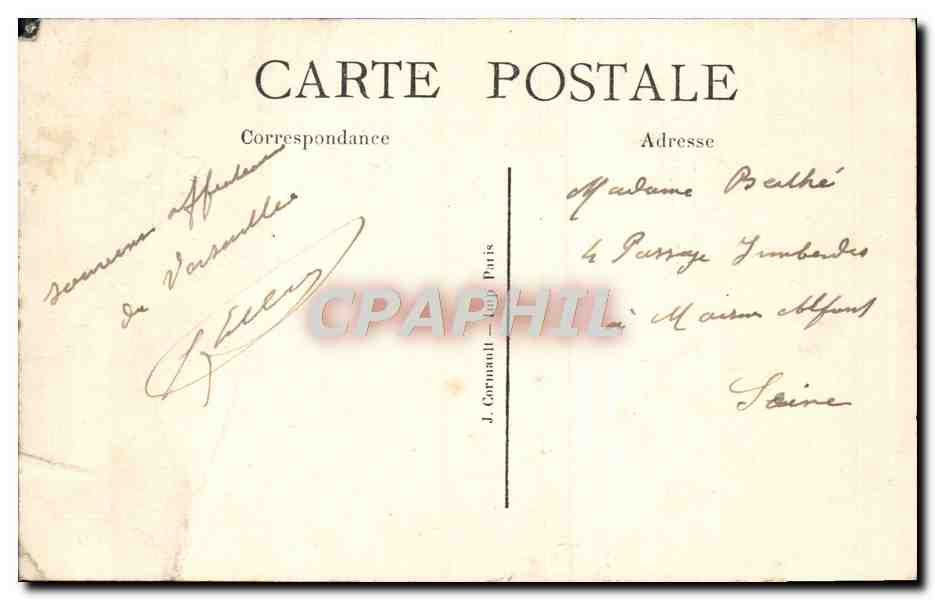 CPA Versailles Le Parc Le Bassin du Char d'Apollon — Verso